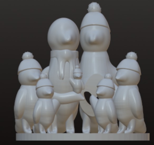 Christmas Penguin Family Ornament For Different Size Families 3D print model_4