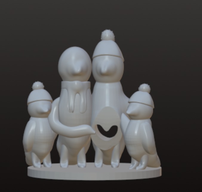 Christmas Penguin Family Ornament For Different Size Families 3D print model_3