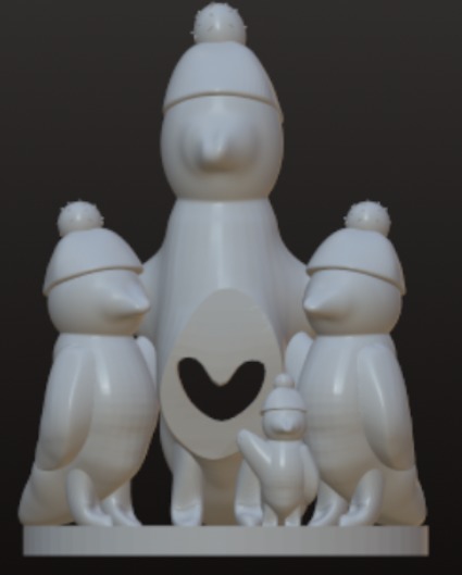 Christmas Penguin Family Ornament For Different Size Families 3D print model_5