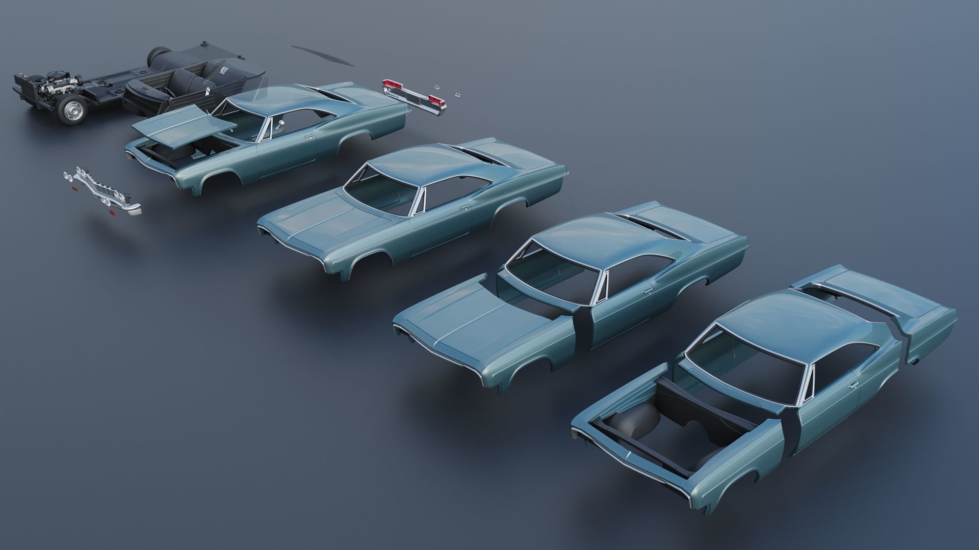 Chevrolet Impala 1966 3D print model_19
