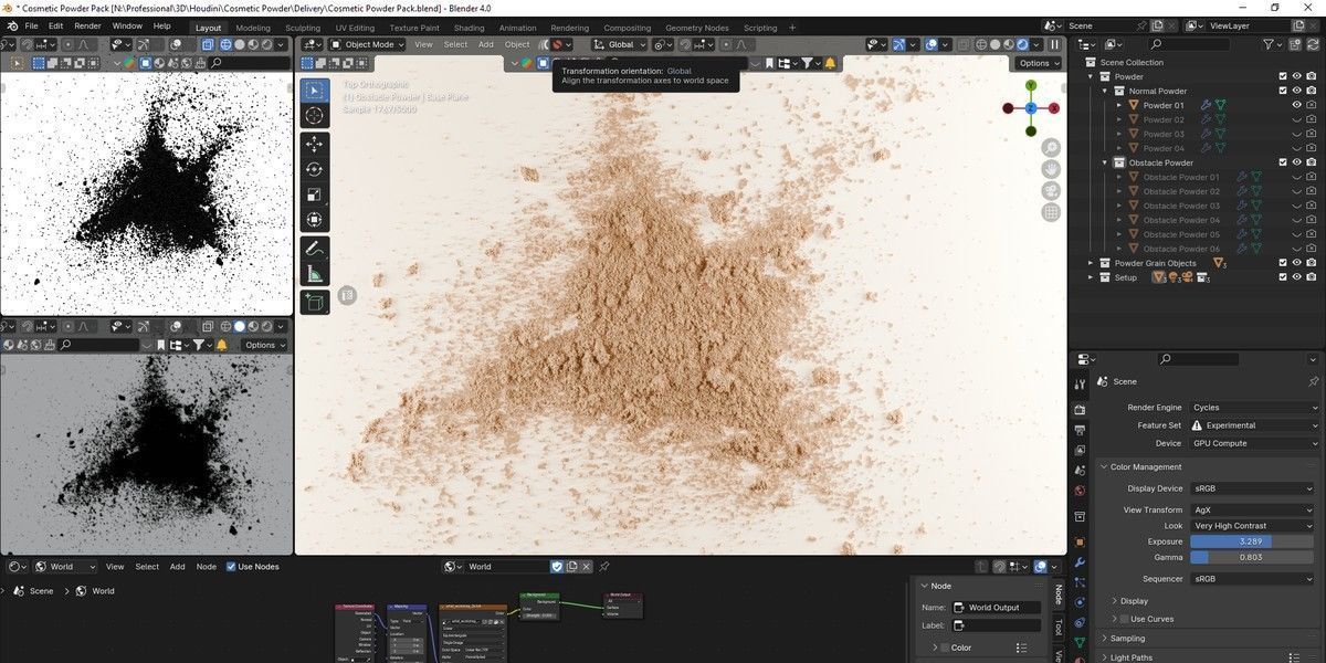 Cosmetic Dust Powder and Cooking Flour 3D Models Pack 3D model_1