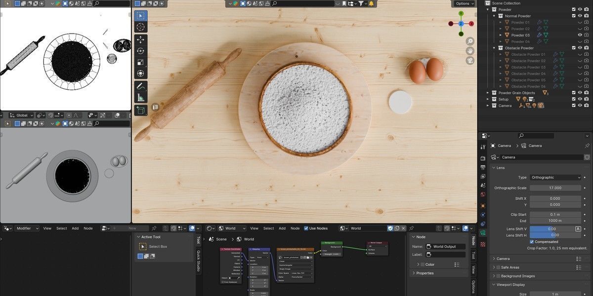 Cosmetic Dust Powder and Cooking Flour 3D Models Pack 3D model_2
