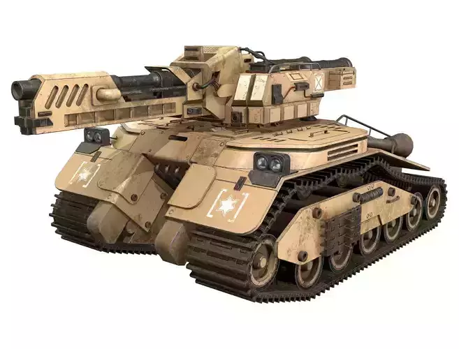 Tank Concept - 3 - Desert Low-poly 3D model