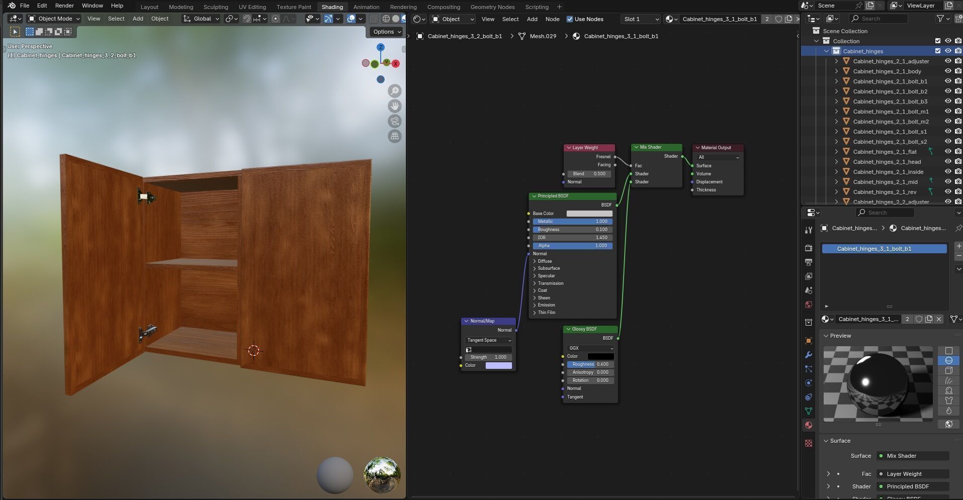 Cabinet with Hinges CG1 3D model_20