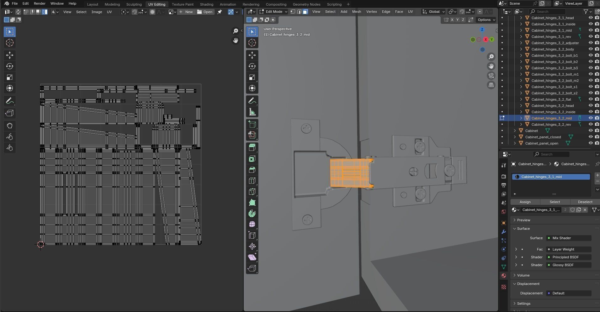 Cabinet with Hinges CG1 3D model_17