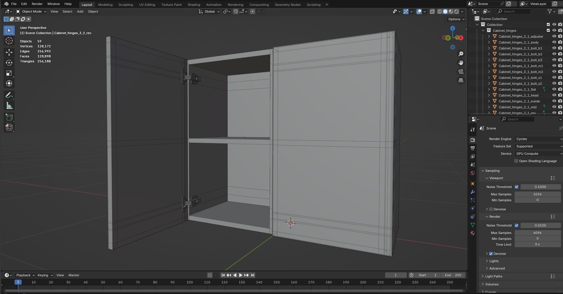 Cabinet with Hinges CG1 3D model_9