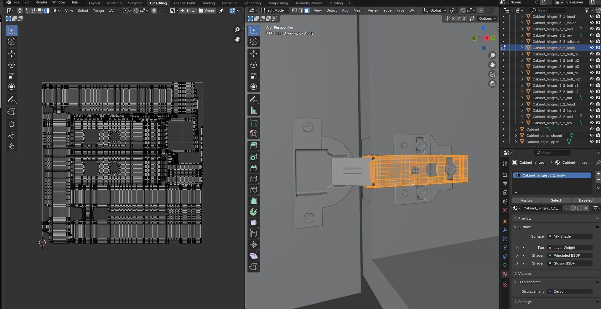 Cabinet with Hinges CG1 3D model_16