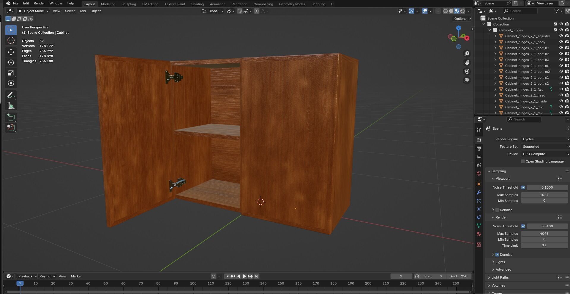 Cabinet with Hinges CG1 3D model_13