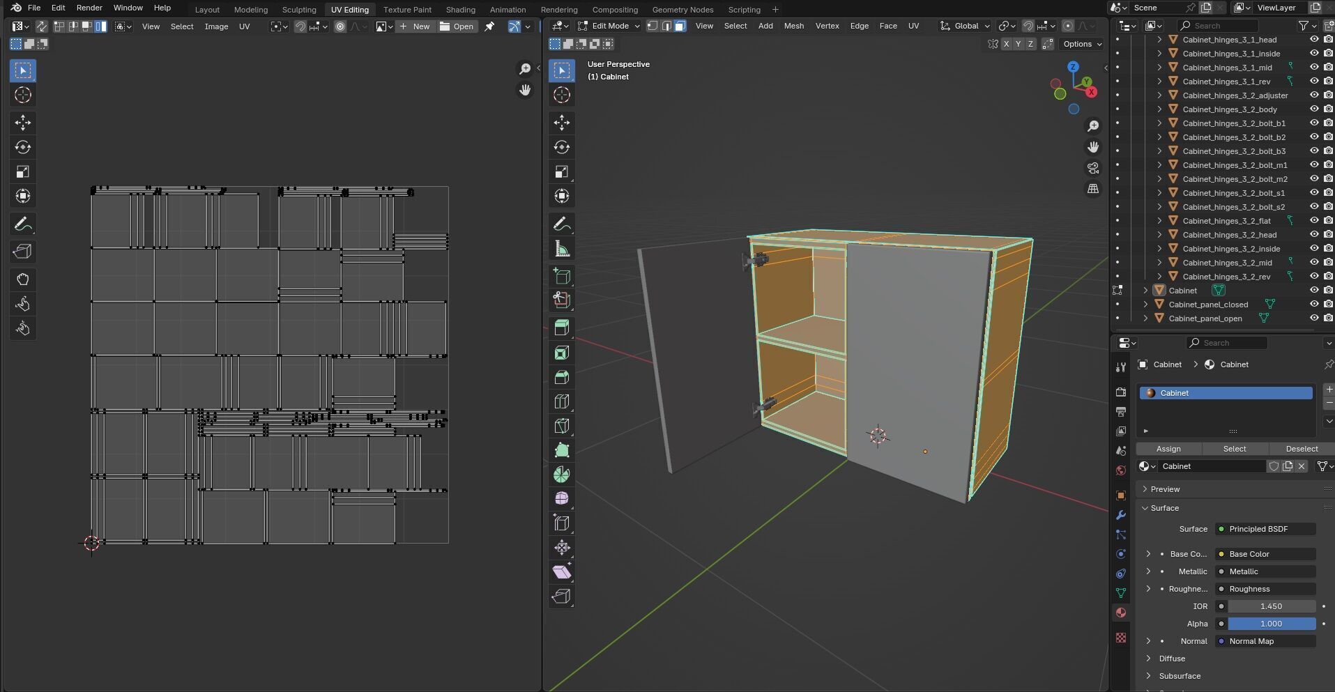 Cabinet with Hinges CG1 3D model_14