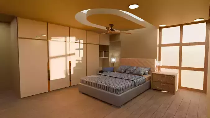 Modern 3D Bedroom Interior 3D model