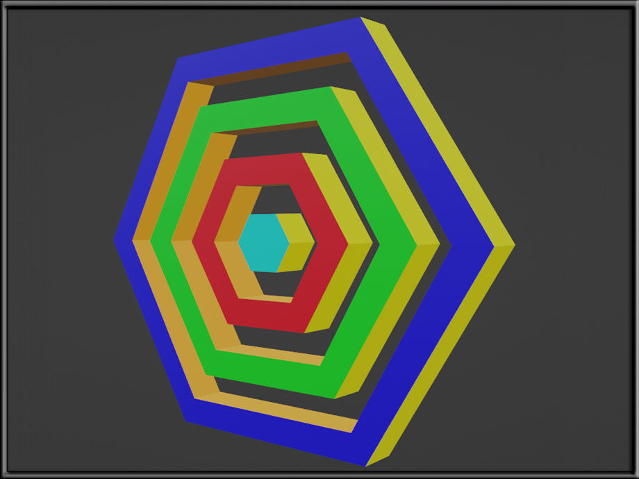 Hexagonal Target Low-poly 3D model_2