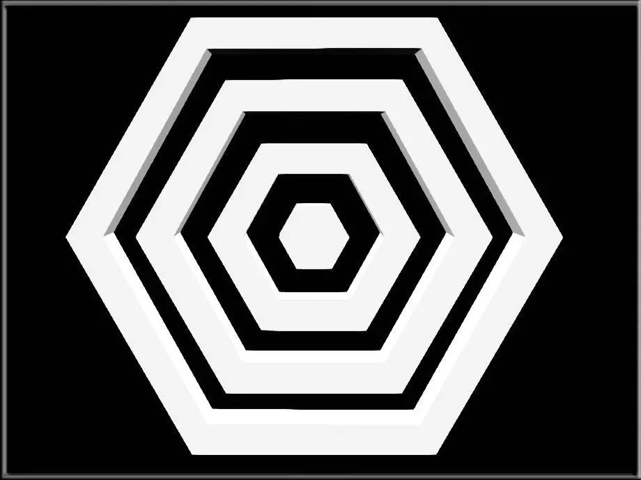 Hexagonal Target Low-poly 3D model_0