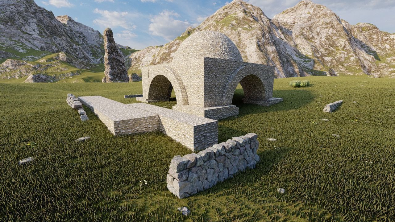 fireplace-Historical temple-place of worship 3D model_1