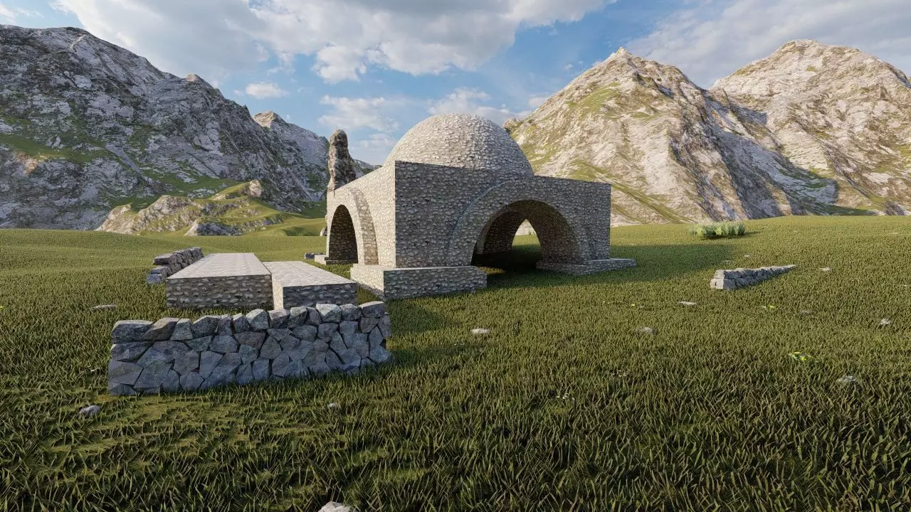 fireplace-Historical temple-place of worship 3D model_0