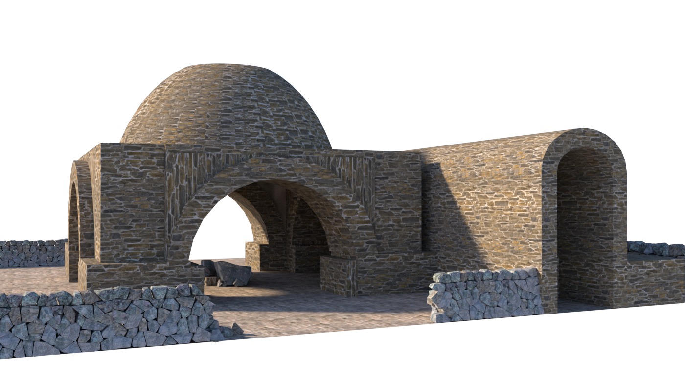 fireplace-Historical temple-place of worship 3D model_3