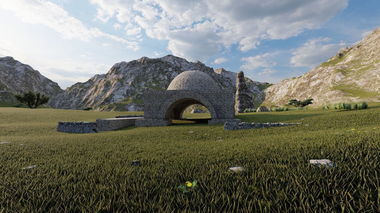 fireplace-Historical temple-place of worship 3D model_11