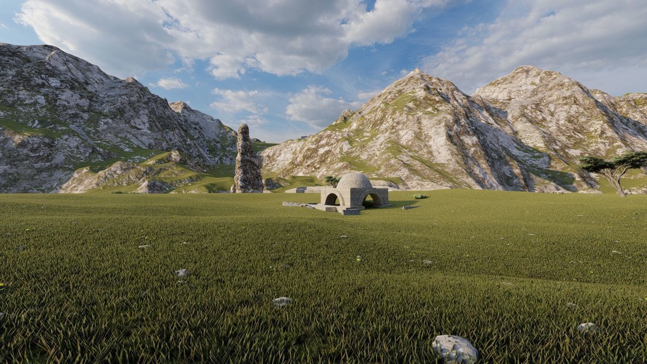 fireplace-Historical temple-place of worship 3D model_14