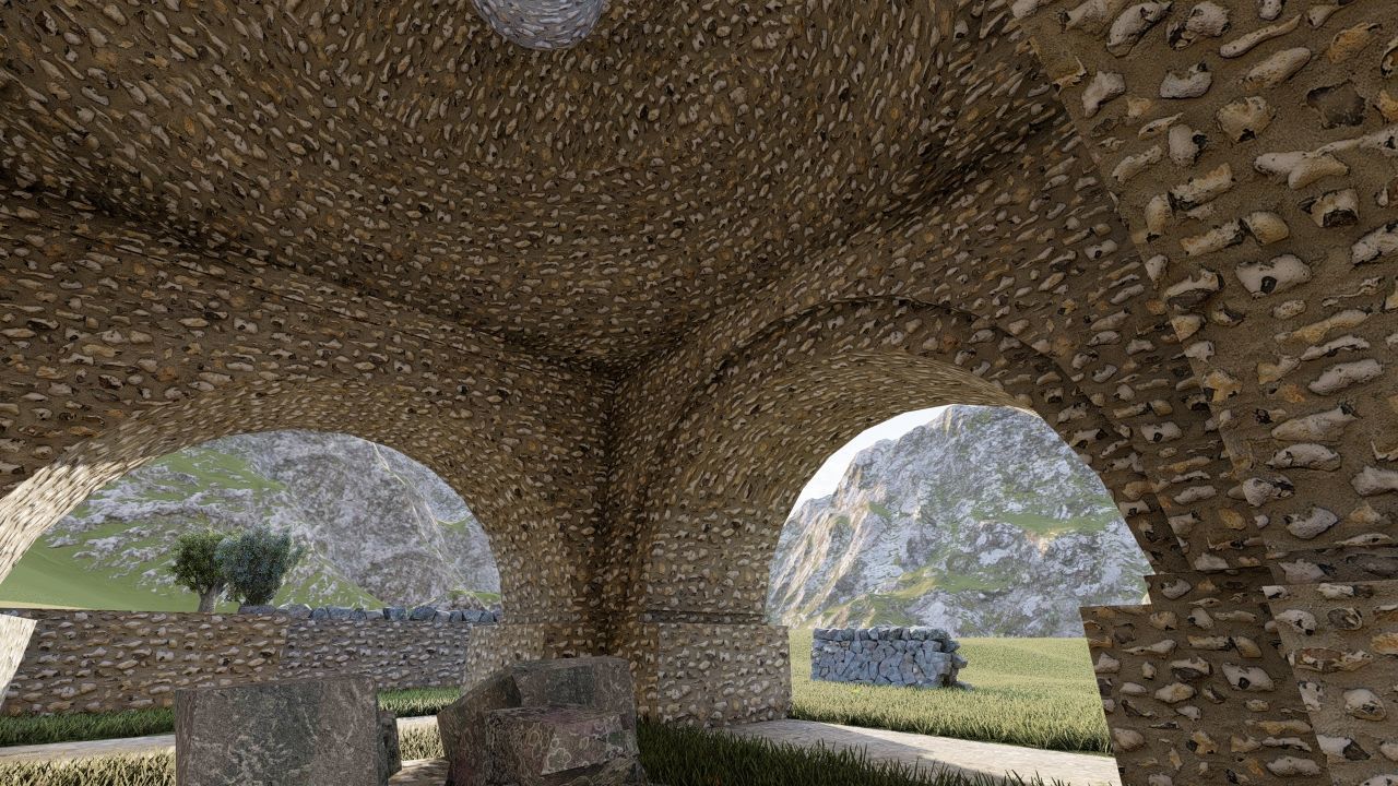 fireplace-Historical temple-place of worship 3D model_7