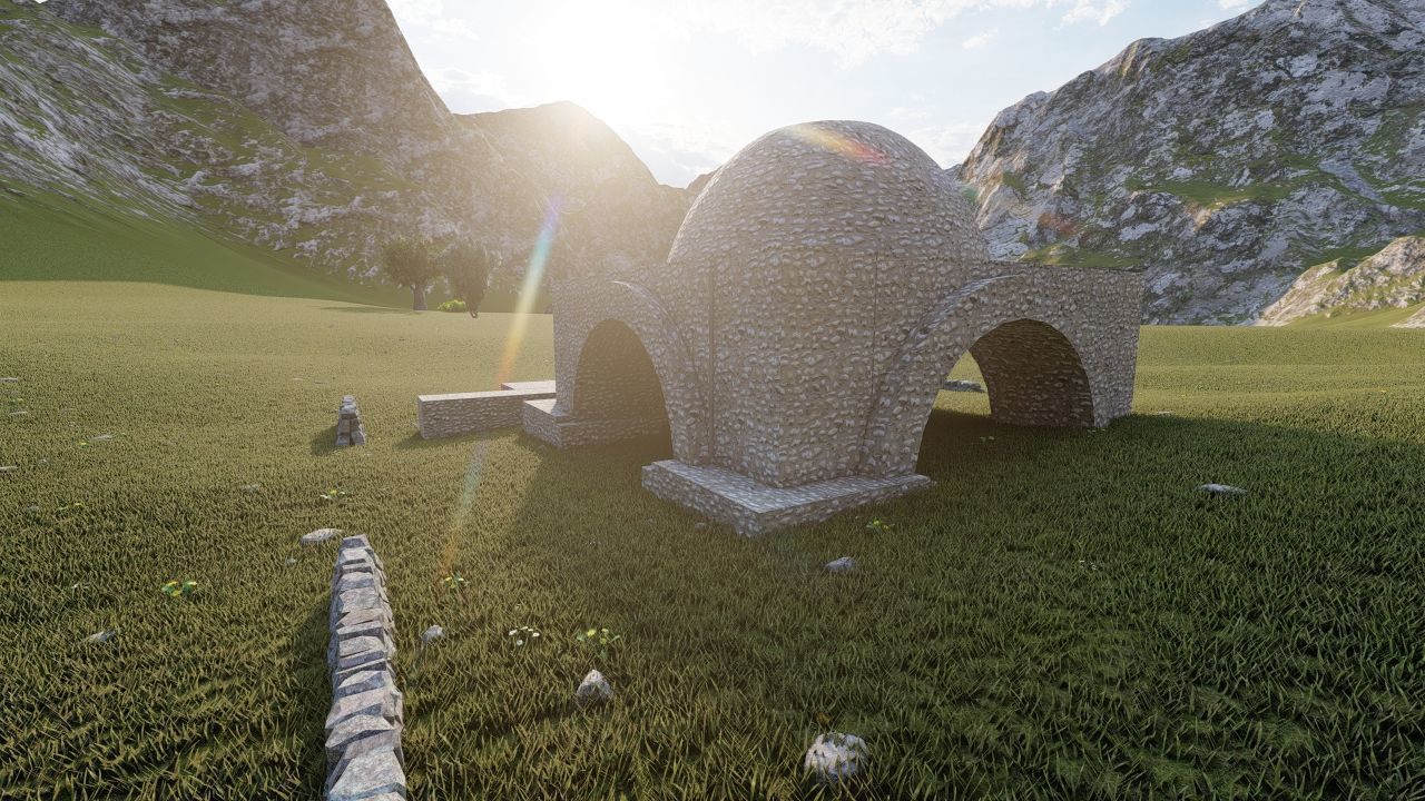 fireplace-Historical temple-place of worship 3D model_5