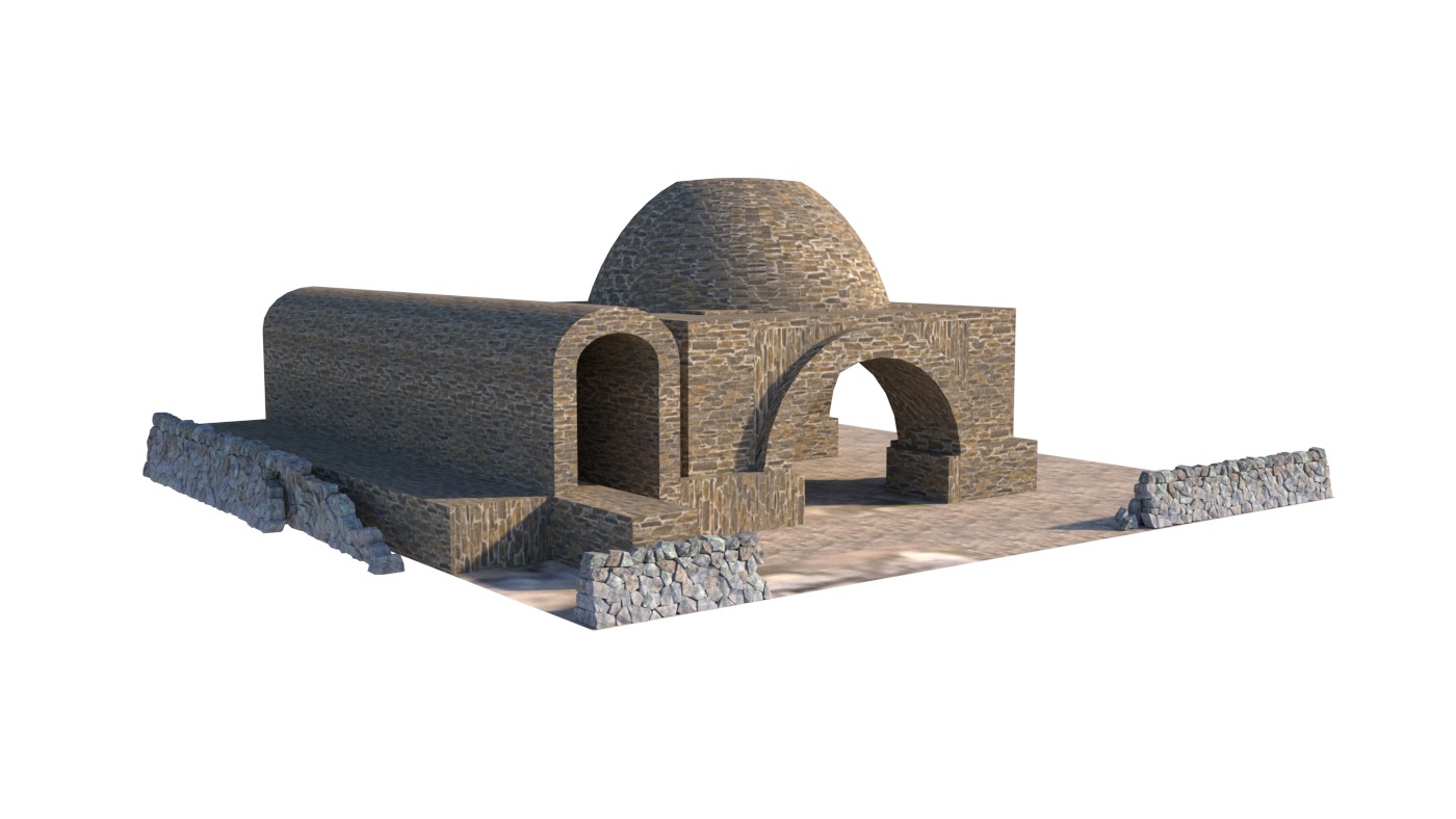 fireplace-Historical temple-place of worship 3D model_2
