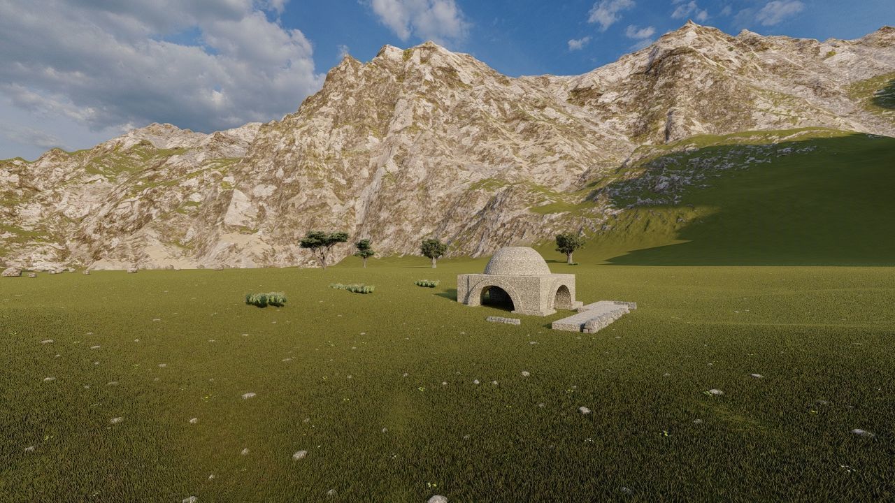 fireplace-Historical temple-place of worship 3D model_15