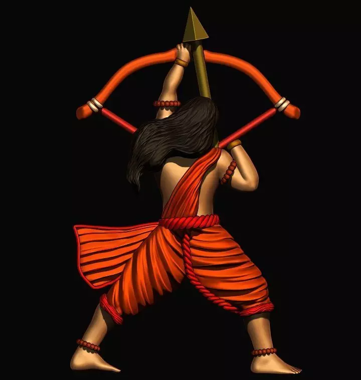 Shri Ram Pendant half 3D 3D print model_0