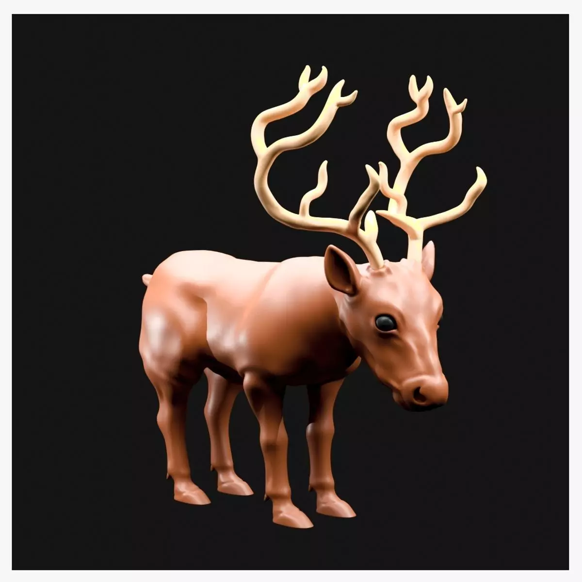 Reindeer Sculpture 3D print model_0