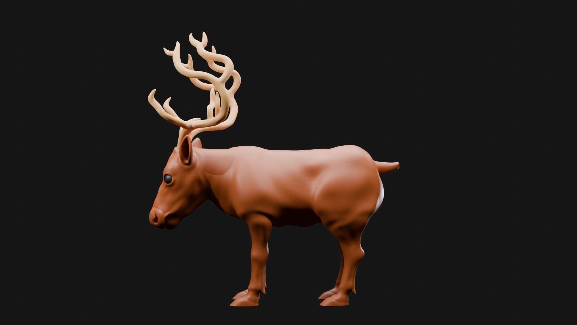 Reindeer Sculpture 3D print model_4