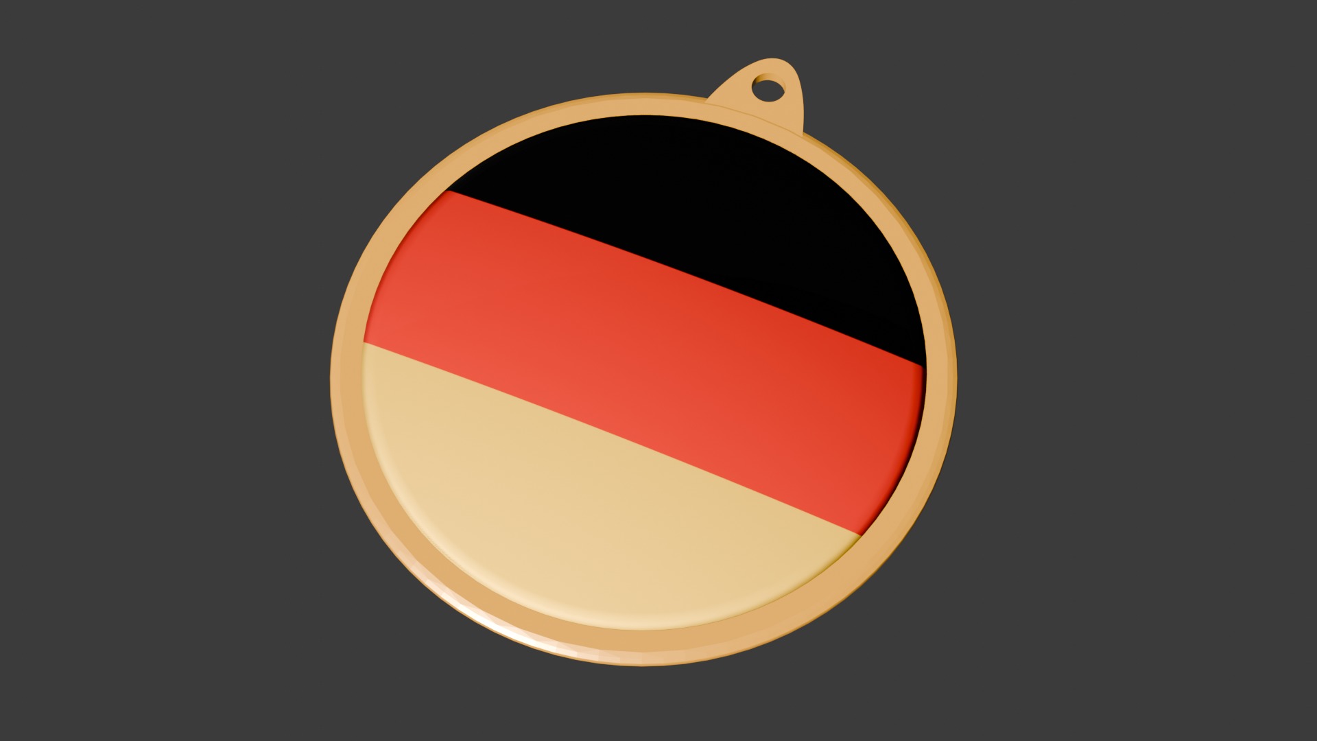 Germany Flag Medal Badge in Gold 3D model_13