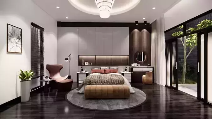 Modern master bedroom