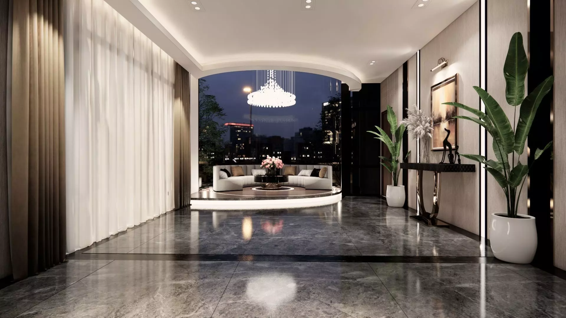 Luxury lobby for a villa 3D model
