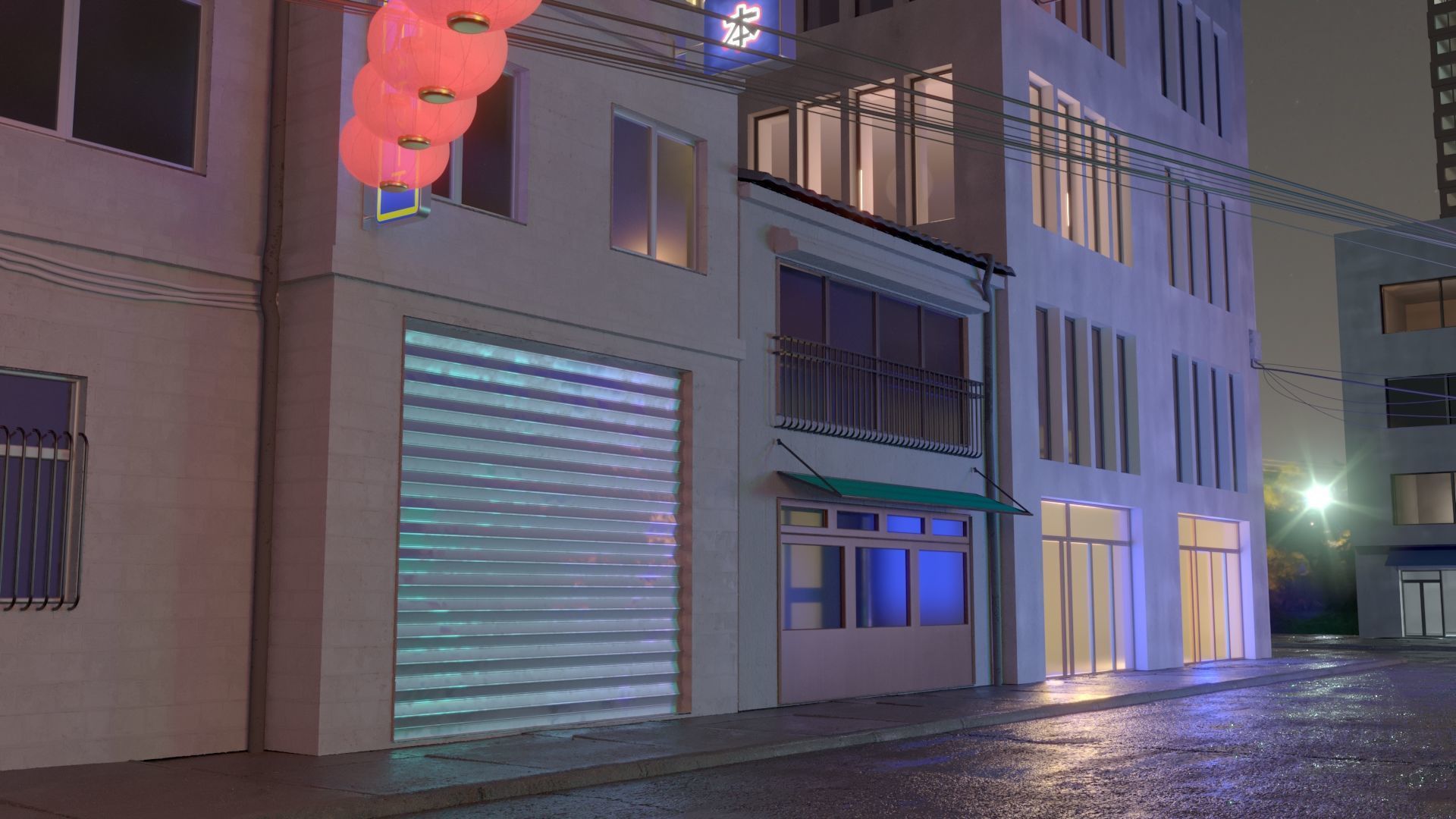 Japanese Street 3D model_16