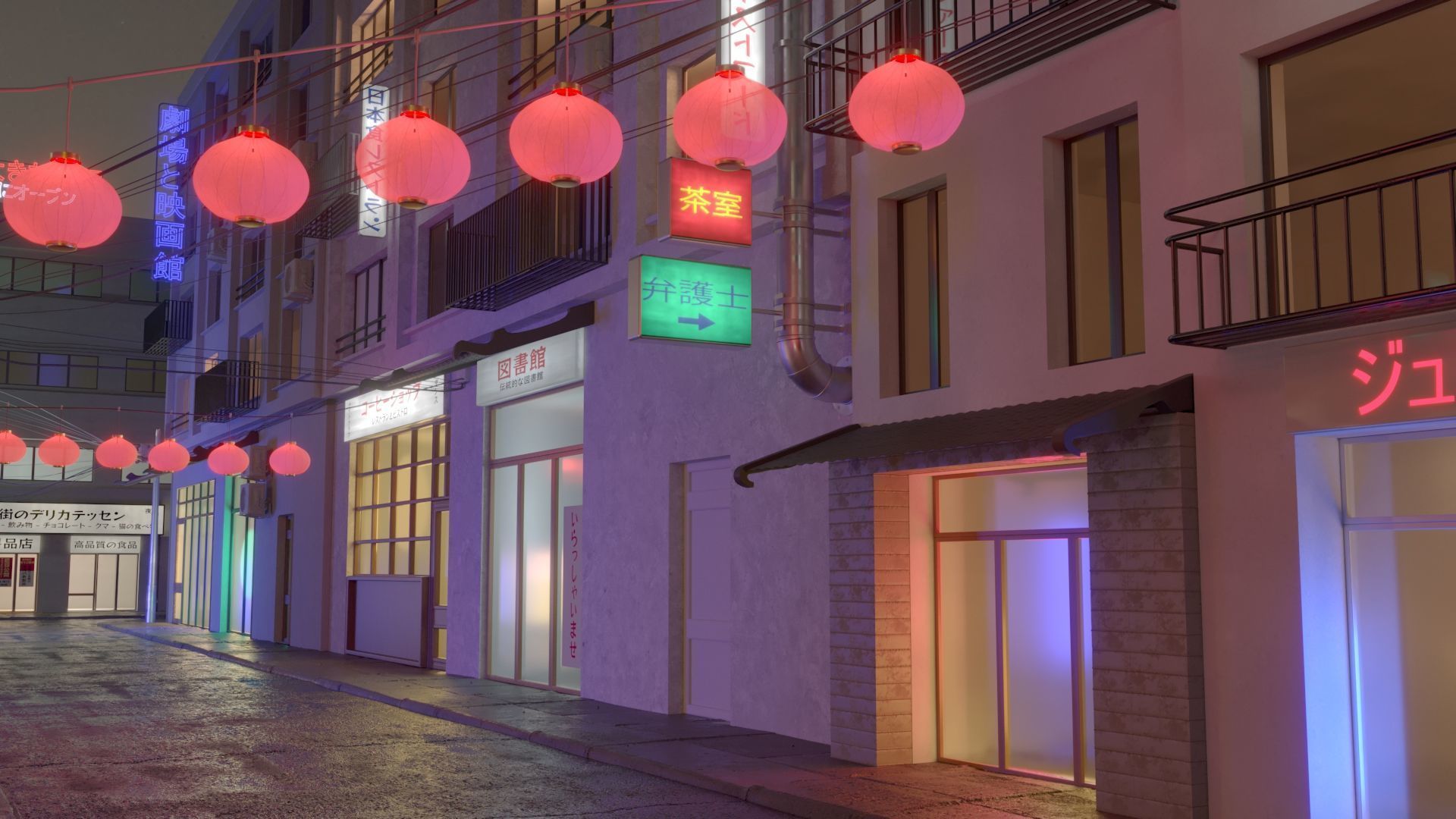 Japanese Street 3D model_23