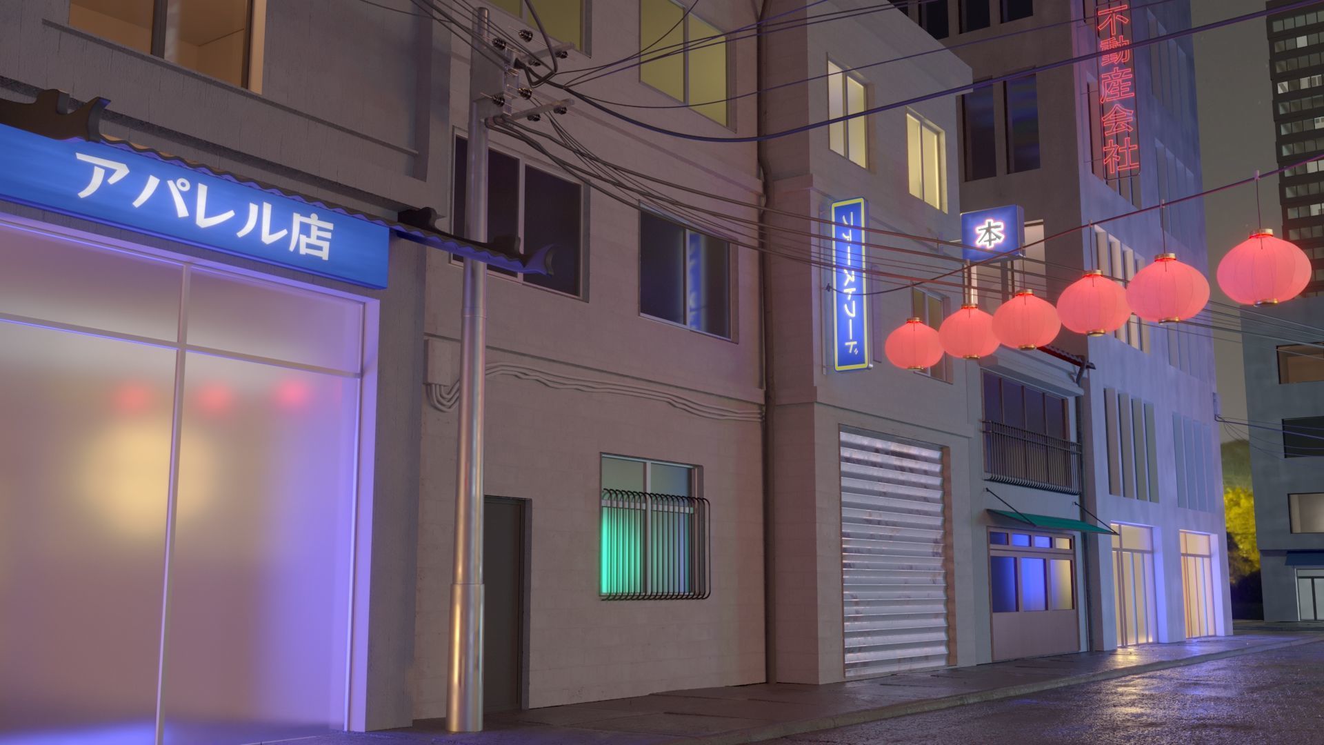 Japanese Street 3D model_18