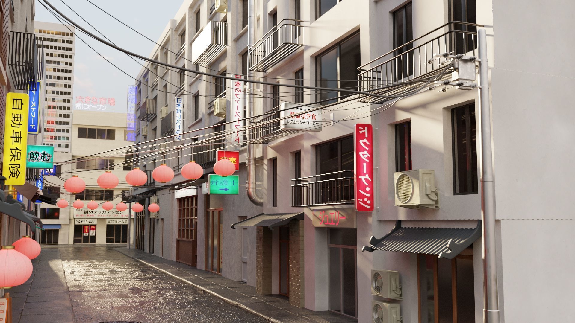Japanese Street 3D model_3