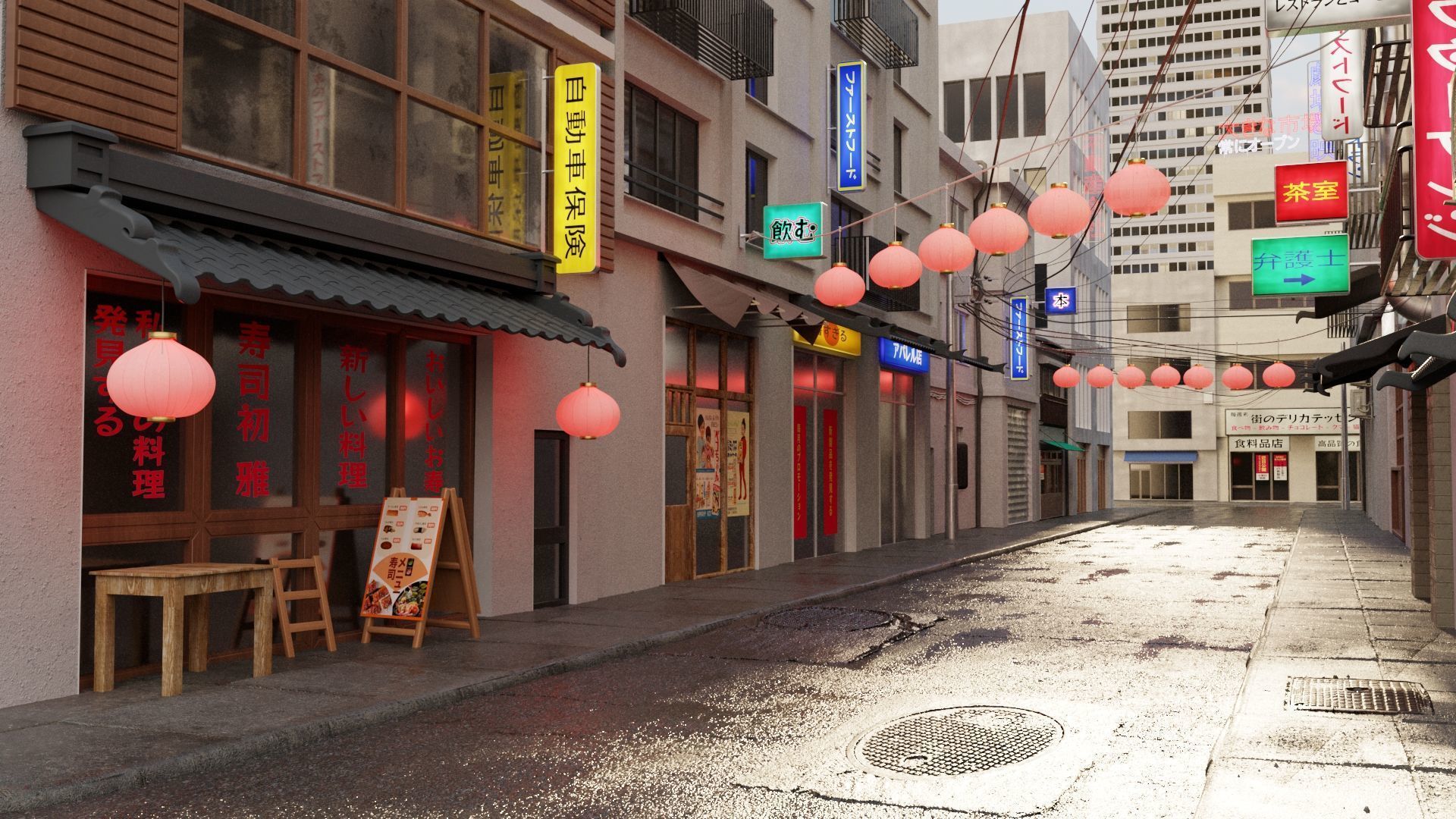 Japanese Street 3D model_11