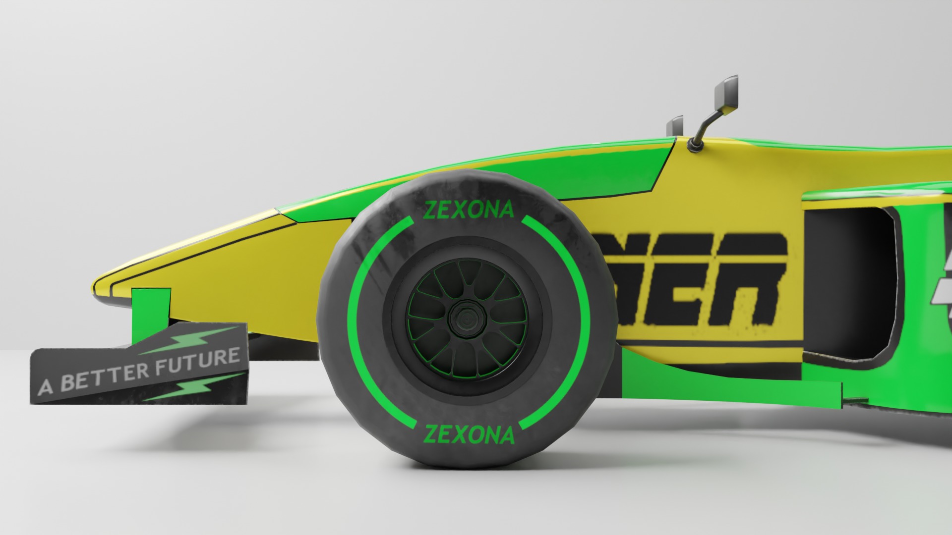 Formula Car Racing  Low-poly 3D model_5