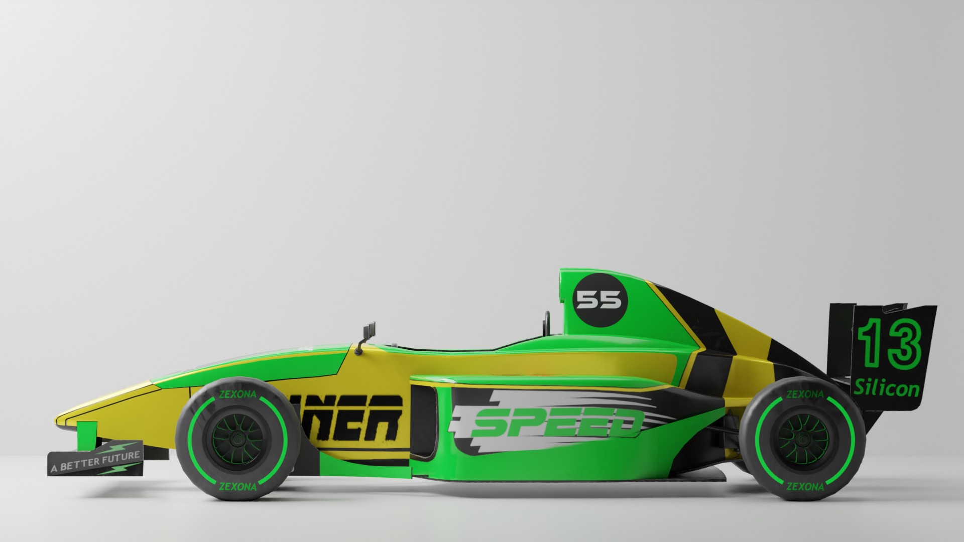 Formula Car Racing  Low-poly 3D model_6