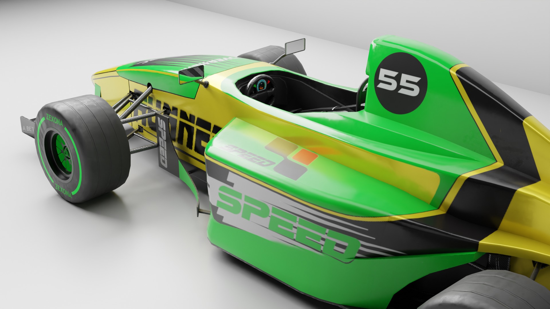 Formula Car Racing  Low-poly 3D model_7