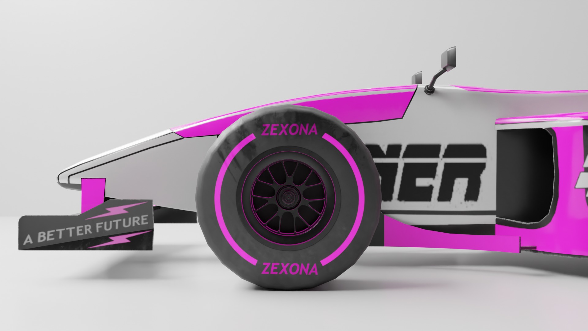 Formula Car Racing  Low-poly 3D model_1