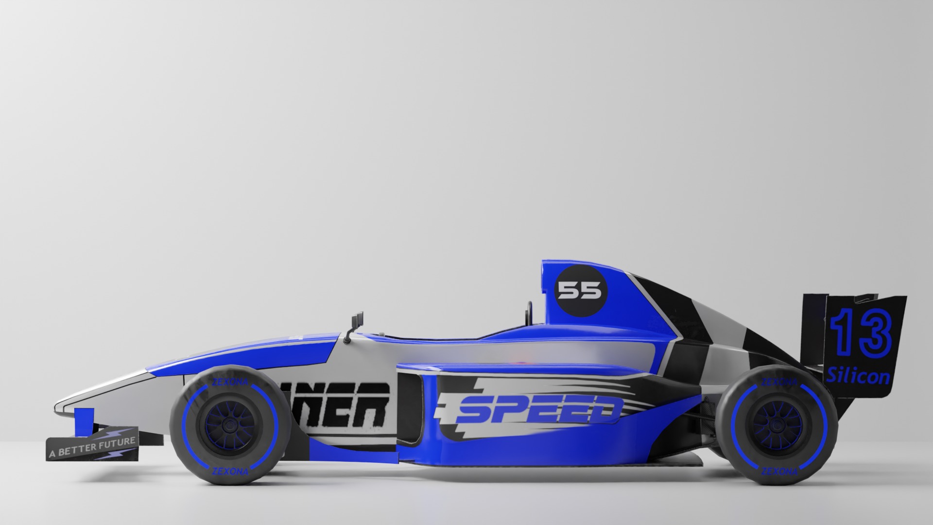 Formula Car Racing  Low-poly 3D model_10