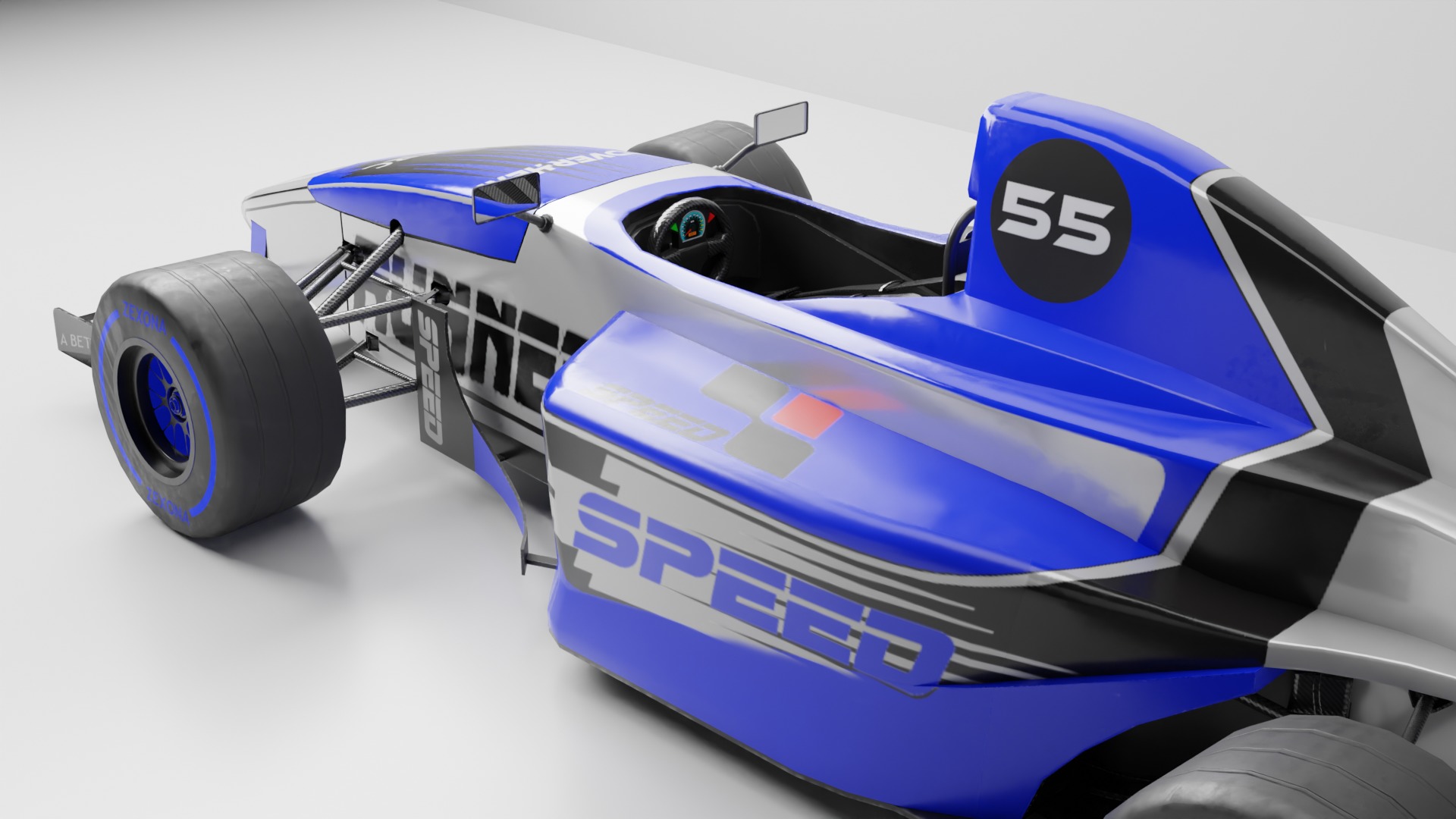 Formula Car Racing  Low-poly 3D model_11