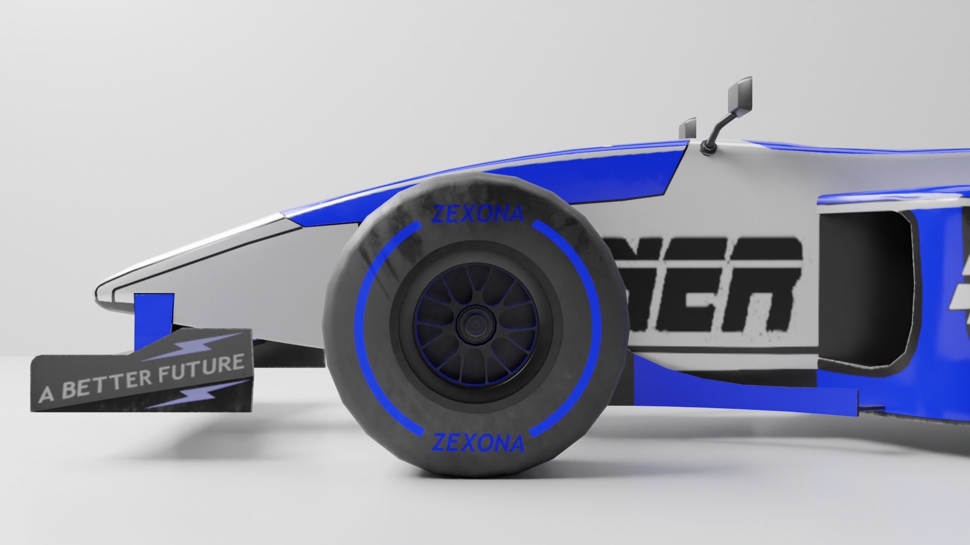 Formula Car Racing  Low-poly 3D model_9