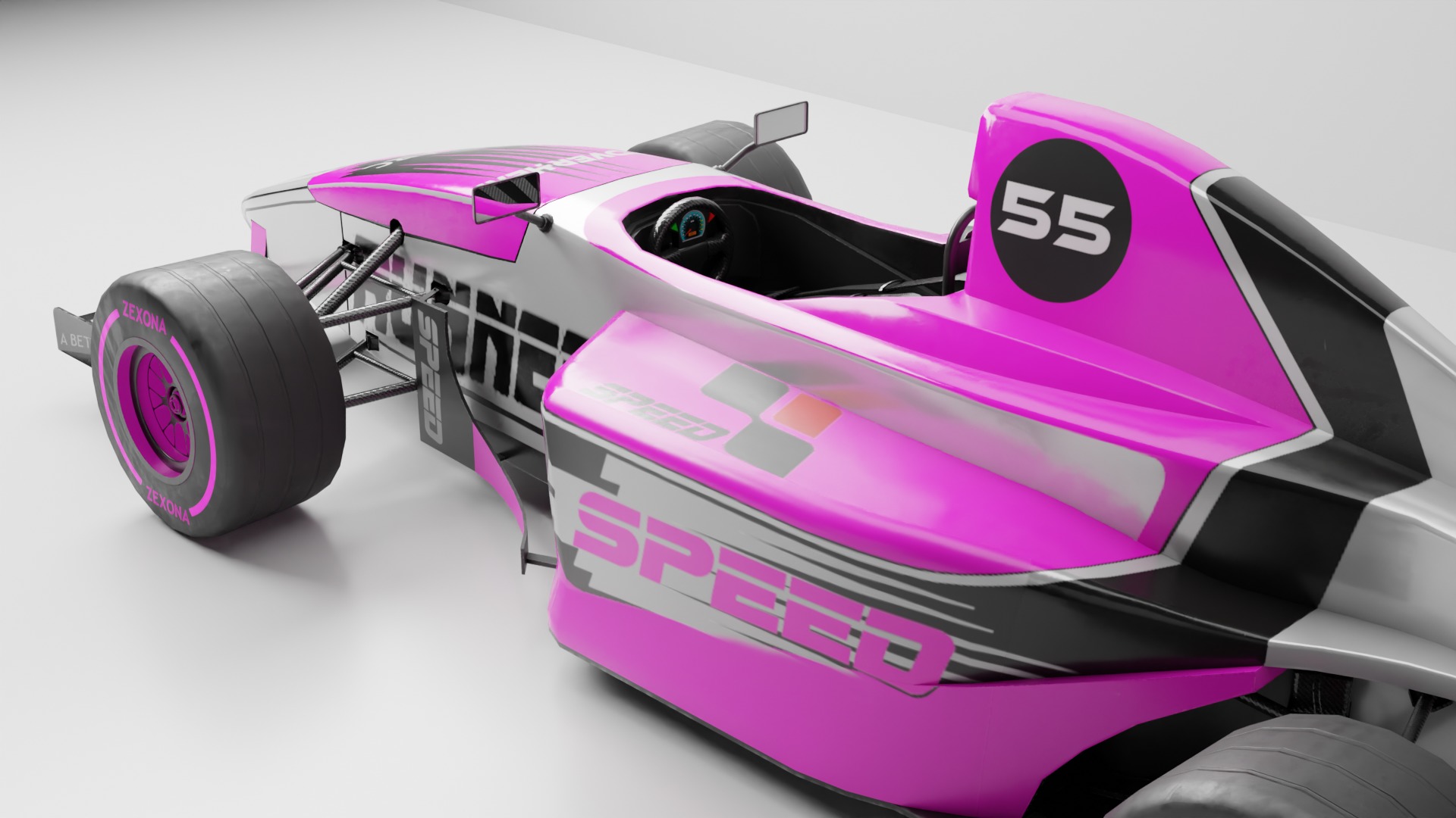 Formula Car Racing  Low-poly 3D model_3