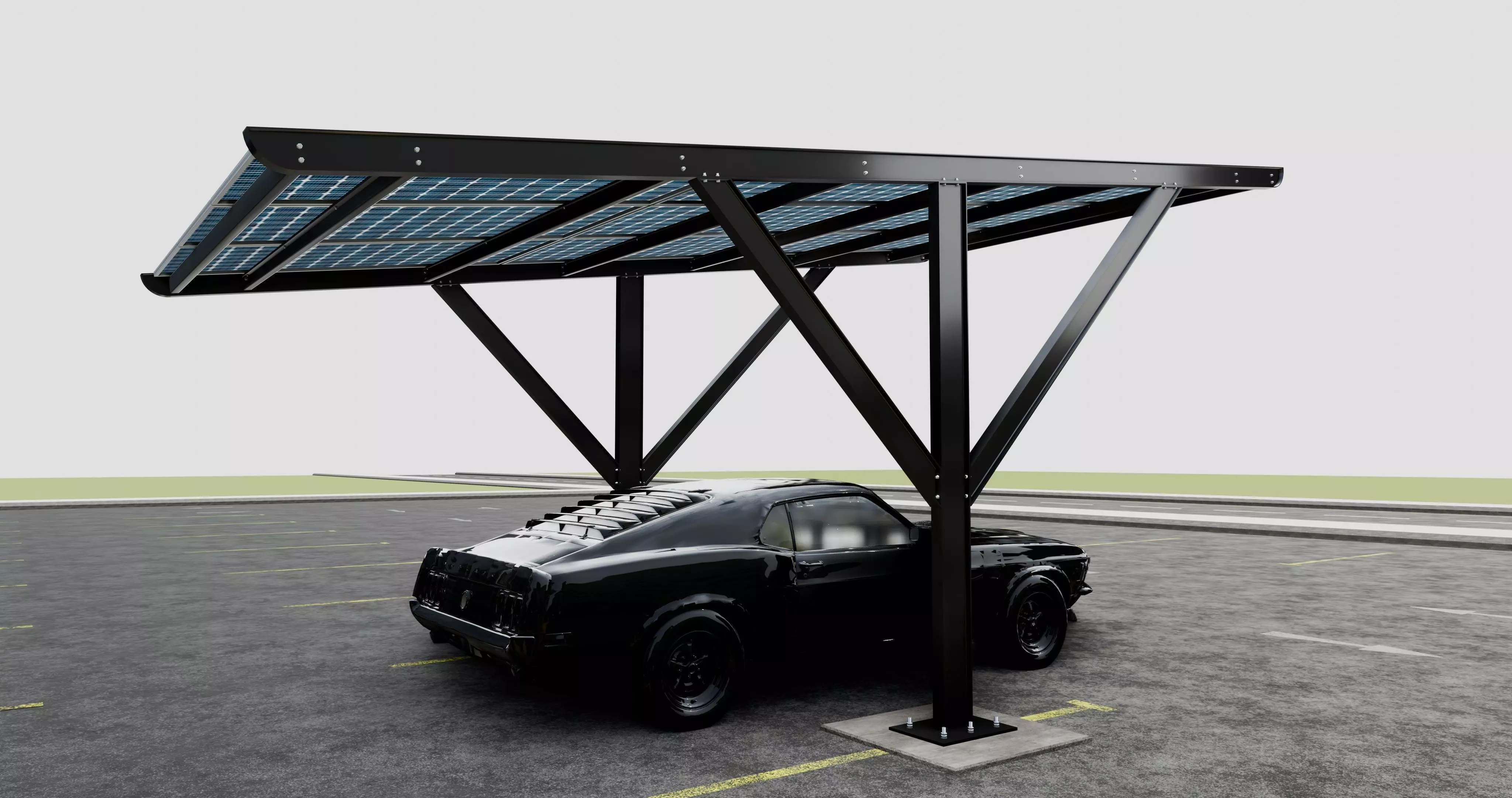 Y TYPE MODERN SOLAR CARPORT TYPE-6 3D model
