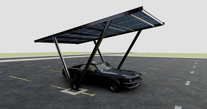 V TYPE MODERN SOLAR CARPORT TYPE-7 3D model