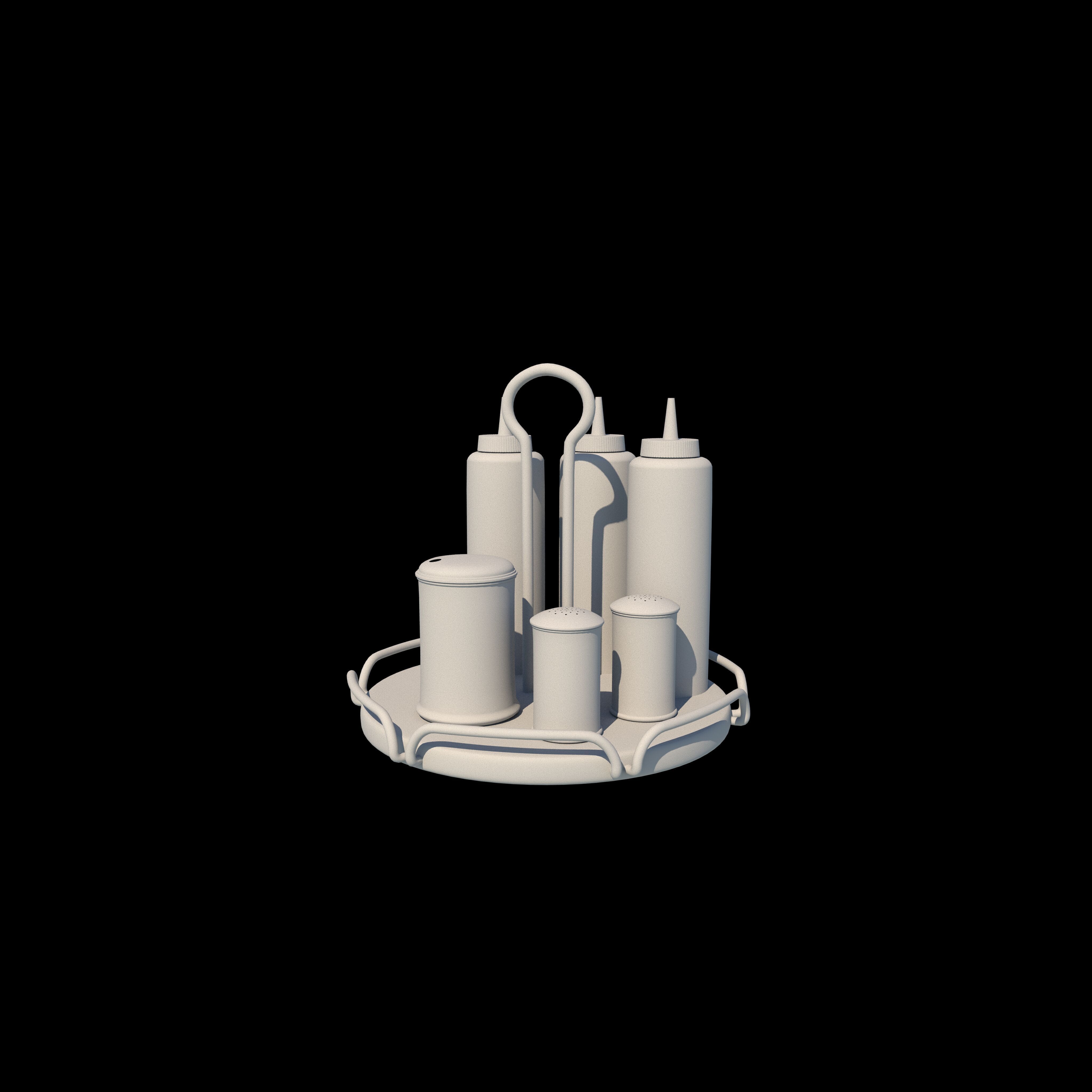 Diner Set Sugar Salt Shaker 3D model_5