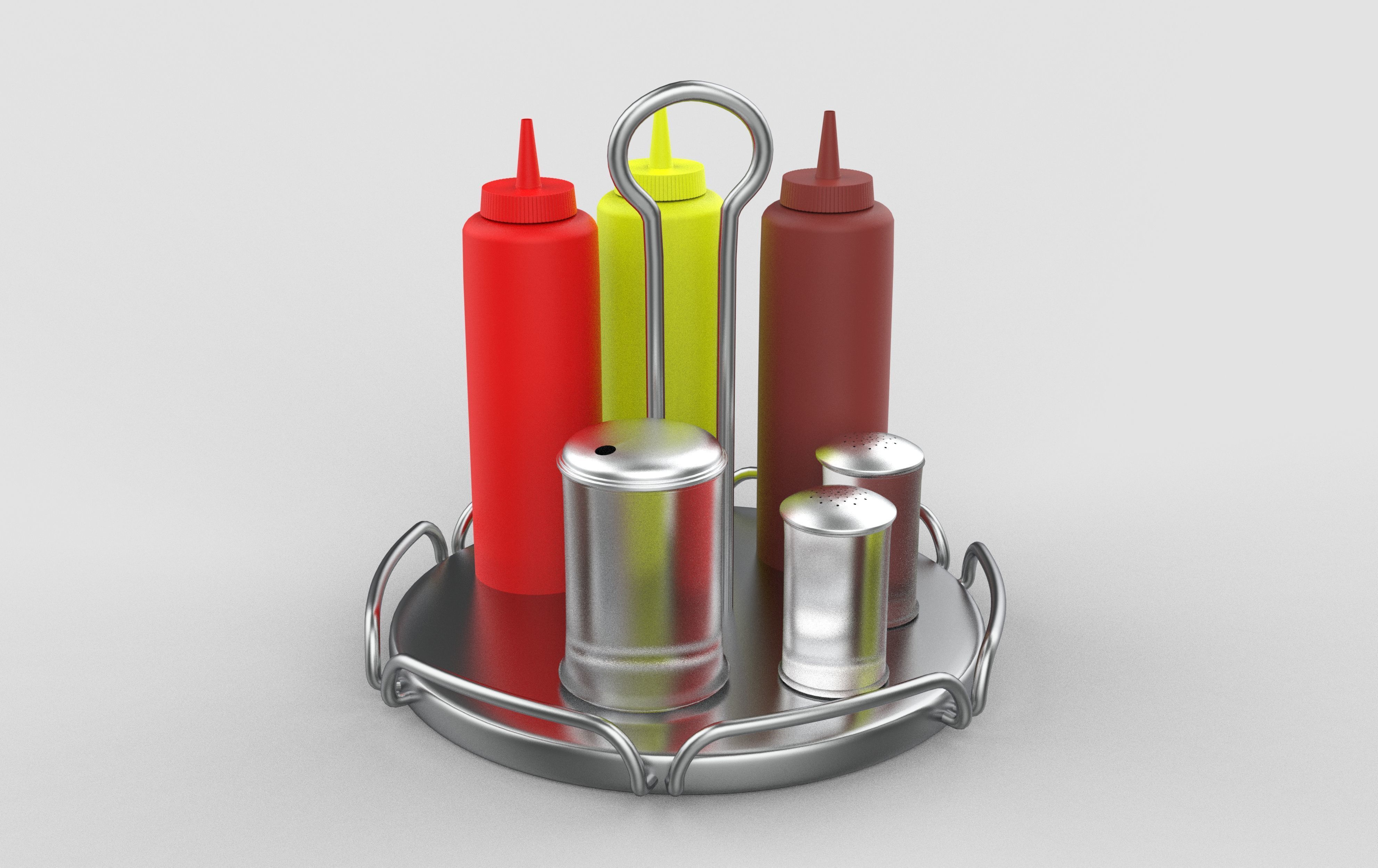 Diner Set Sugar Salt Shaker 3D model_4