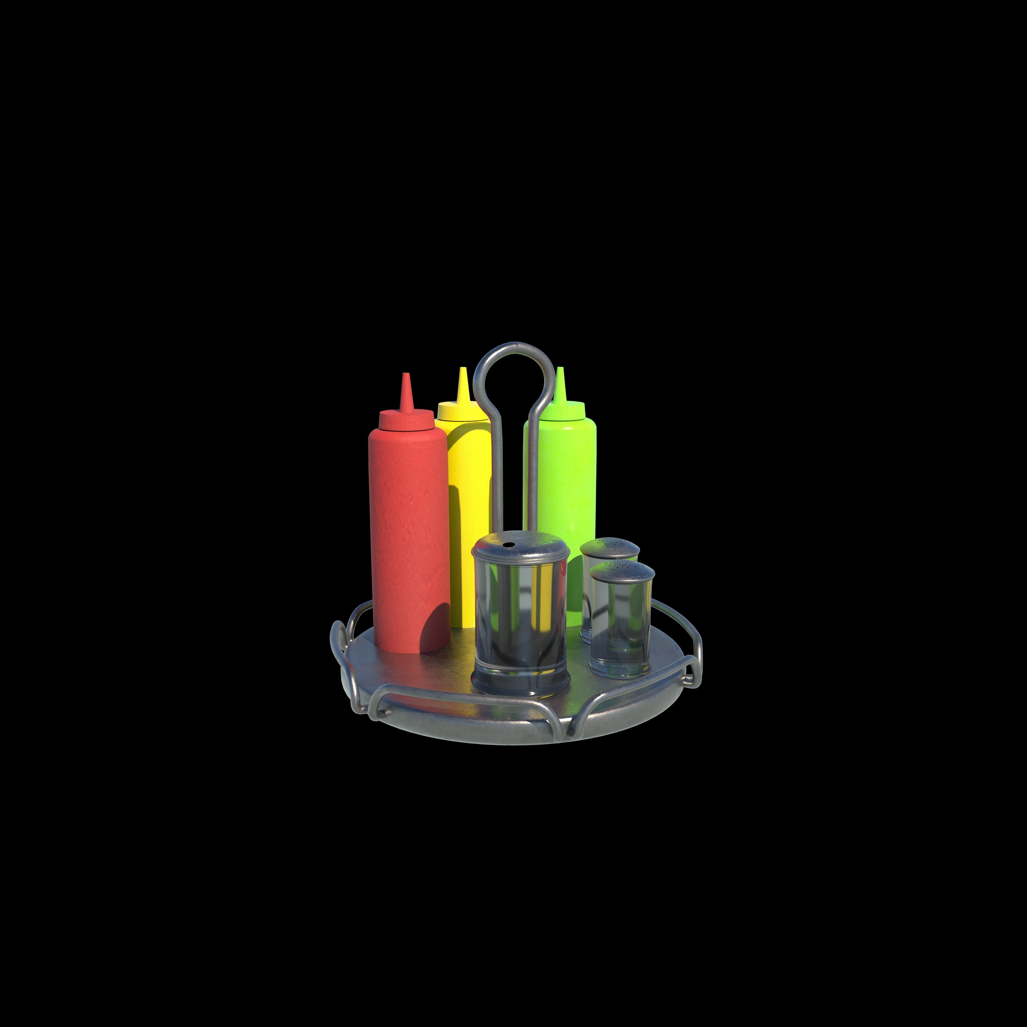 Diner Set Sugar Salt Shaker 3D model_7