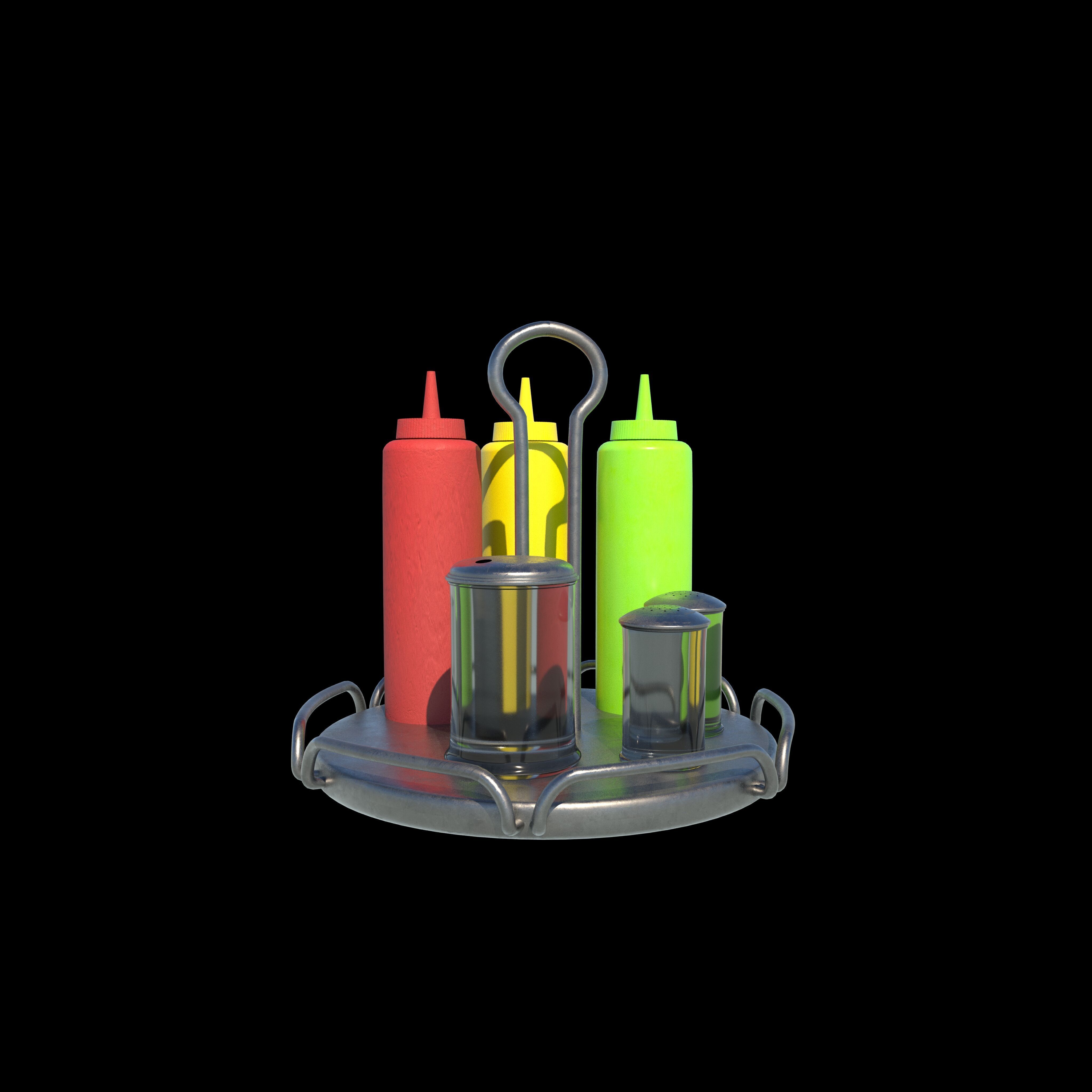 Diner Set Sugar Salt Shaker 3D model_8